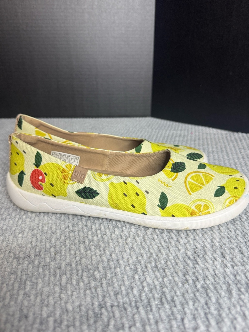 Uin Lemon Juice Canvas Sneaker Slide Sz 9